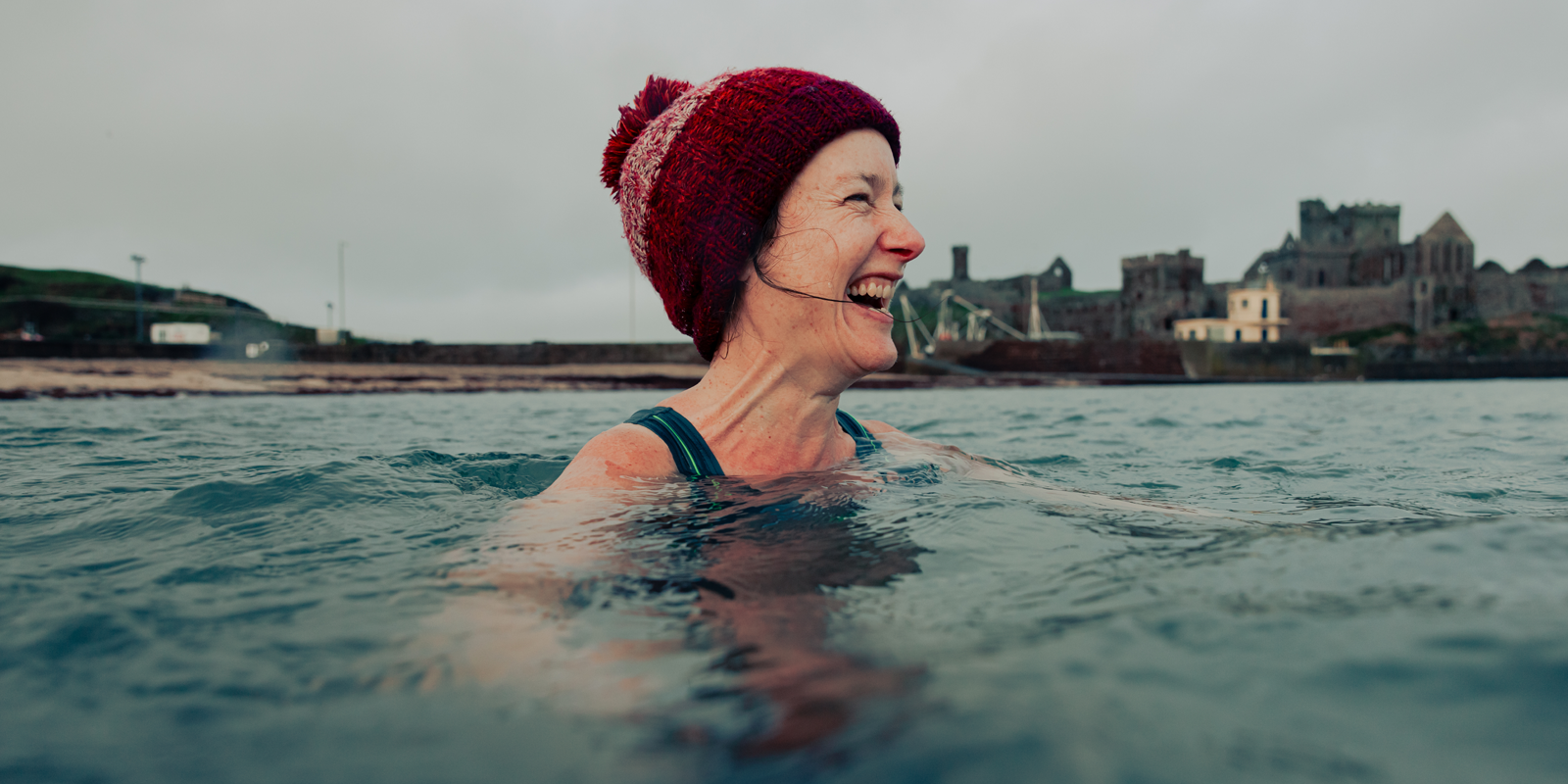 Sea swimming in Peel in the Isle of Man